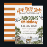 Deer Hunter Camo Birthday Invitation<br><div class="desc">Wear your Camo,  and bring your favorite gear,  
your favorite hunters birthday is almost here!

Fun hunting birthday invite for ANY AGE!</div>