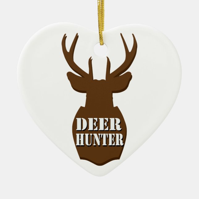 Deer Hunter Ceramic Ornament (Front)