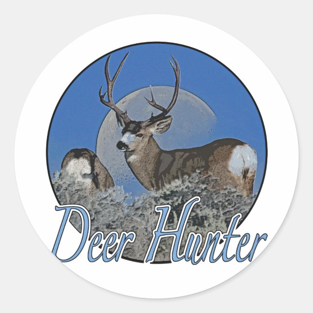 Deer Hunter Classic Round Sticker (Front)