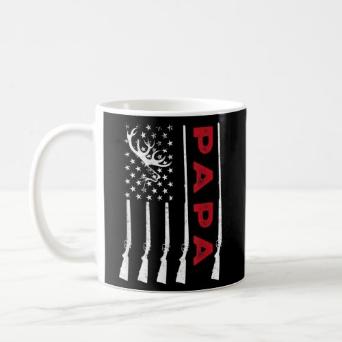 Deer Hunter Dad Fathers Day Hunting American Flag Coffee Mug