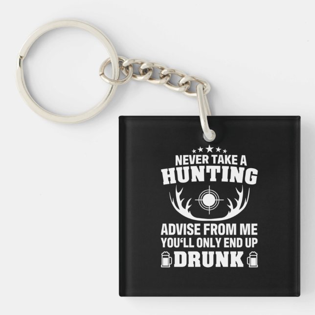 Deer Hunter Drinking Keychain (Front)