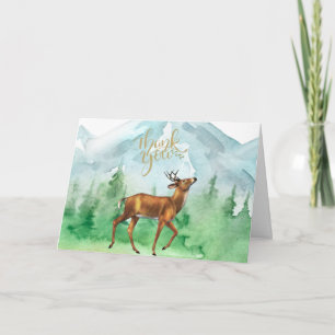  Deer Hunter Forest Mountain Thank You Card