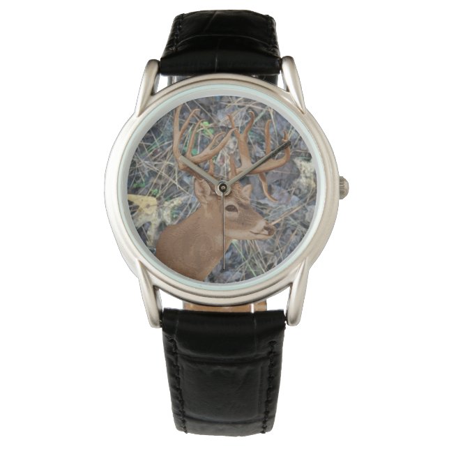Deer Hunter Gifts, Whitetail Deer Hunting Watch (Front)