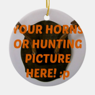 Deer Hunter Hunting Add Photo Christmas Ceramic Ornament