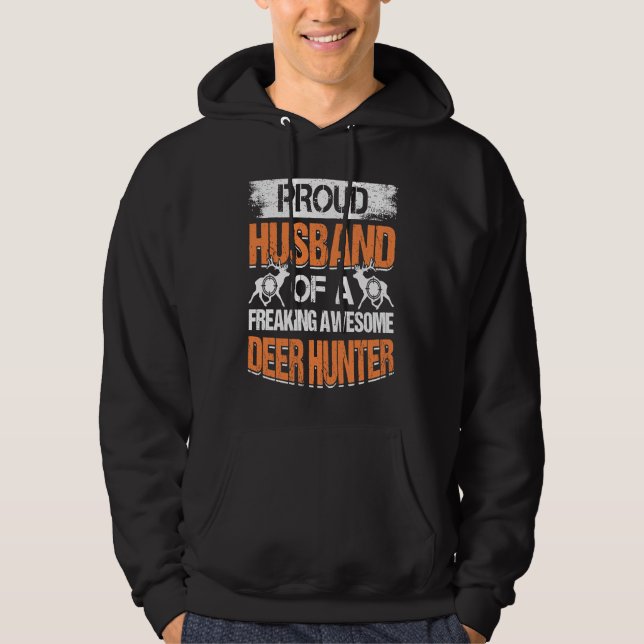 Deer Hunter Hunting Season Huntsman Husband  1 Hoodie (Front)