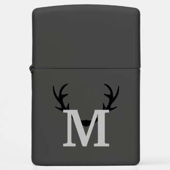 Deer Hunter Monogram Zippo Lighter by HasCreations at Zazzle