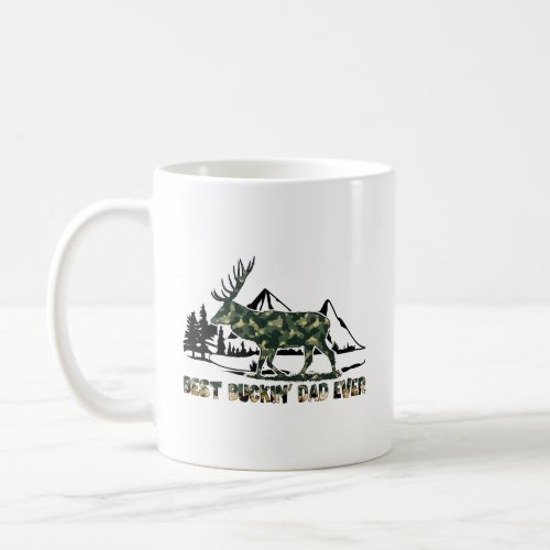 Deer Hunter  Pun  Best Dad Ever  Camouflage  Coffee Mug