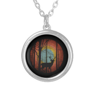 DEER HUNTER VINTAGE SILVER PLATED NECKLACE