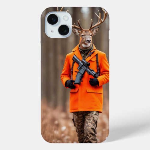 Deer Hunter With Rifle iPhone 15 Plus Case