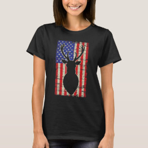 Deer Hunters on American Flag T-Shirt