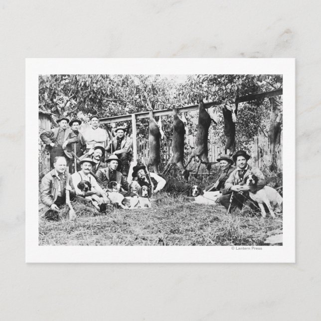 Deer Hunters with their dogs at Hood Canal Postcard (Front)