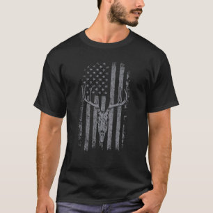 Deer Hunting American Flag Bowhunting Whitetail Bo T-Shirt