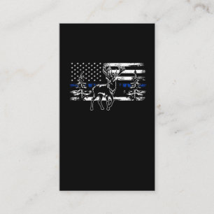 Deer Hunting American Flag Forest Animal Hunt Business Card