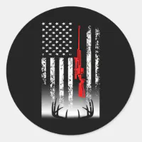 Deer hunting American Flag Hunting Classic Round Sticker