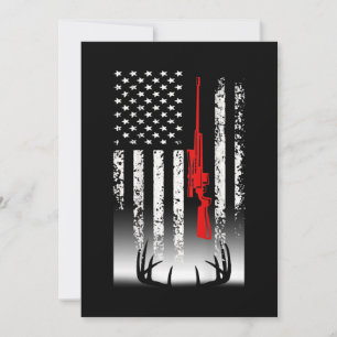 Deer hunting American Flag Hunting Invitation