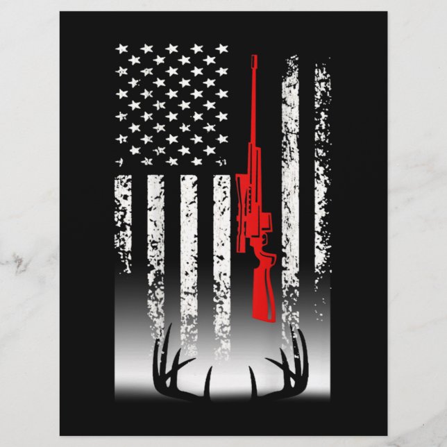 Deer hunting American Flag Hunting Letterhead (Front)