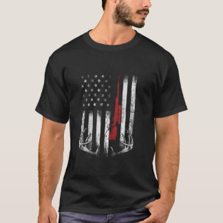 Deer Hunting American Flag Shirt For Hunter Long S