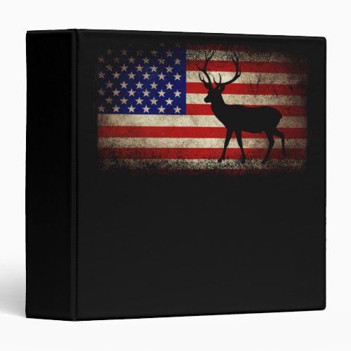 Deer Hunting American Flag USA Proud Hunter 3 Ring Binder