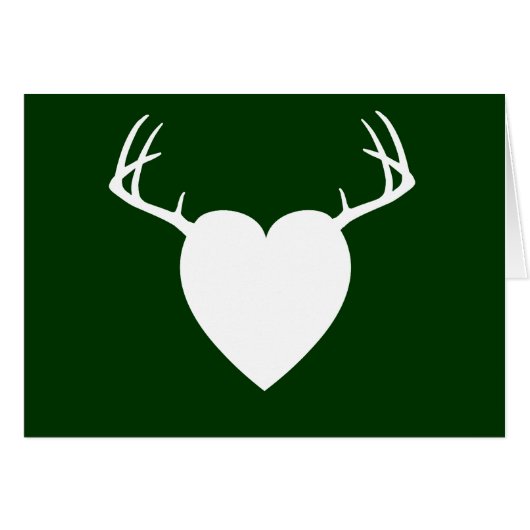 Deer Hunting Antlers heart Cards (Front Horizontal)