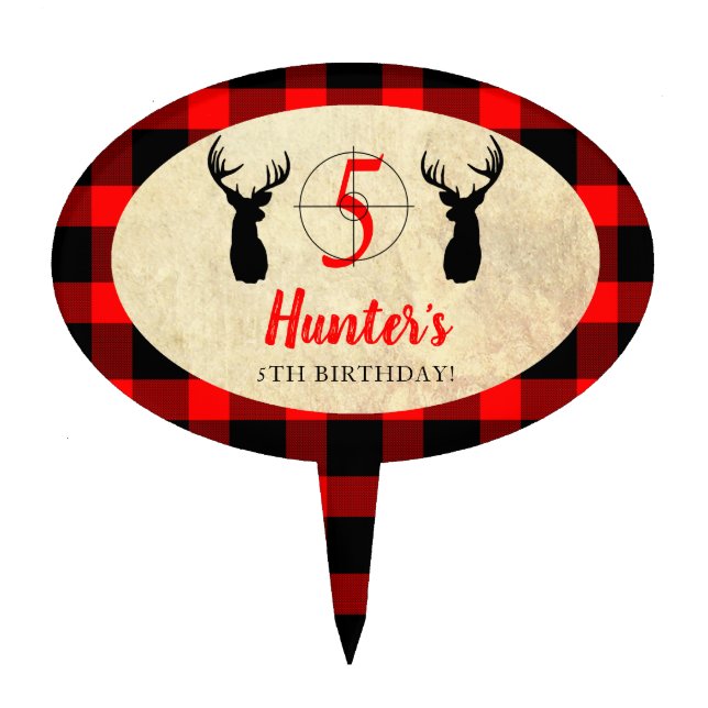 Deer Hunting Birthday Party Cake Topper (Front)