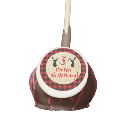Deer Hunting Birthday Party Cake Topper Pops (Front)