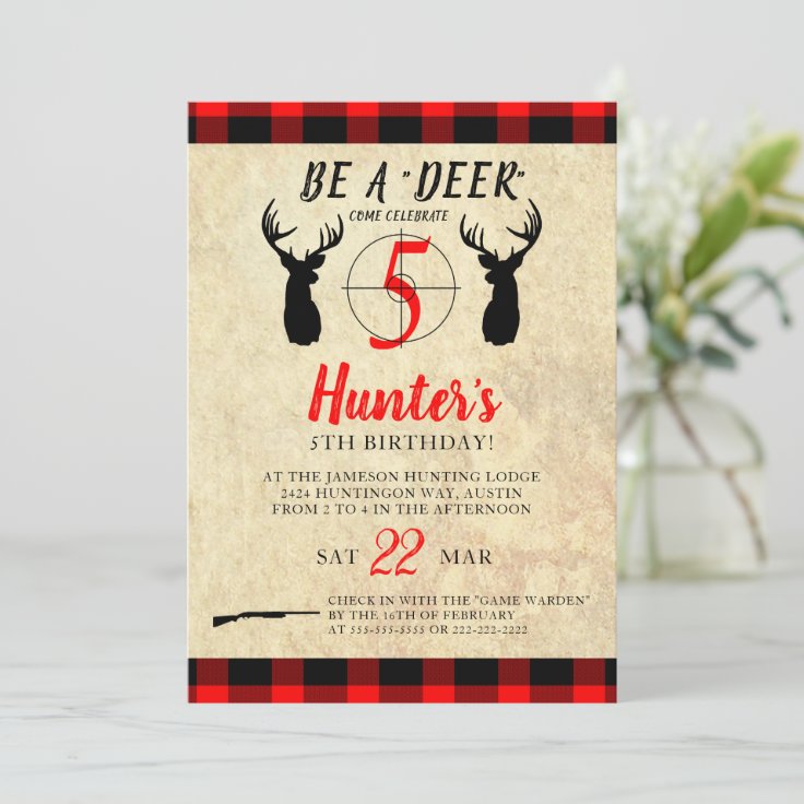 Deer Hunting Birthday Party Invitation | Zazzle