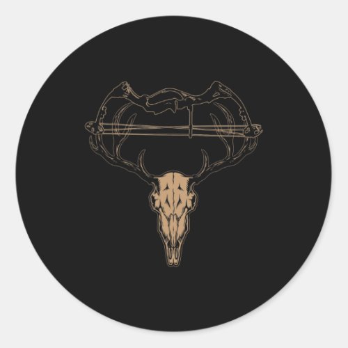 Deer Hunting Bow  for Bow Hunters Classic Round Sticker
