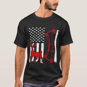 Deer Hunting Bow Tee American Flag Bow Hunting Wom