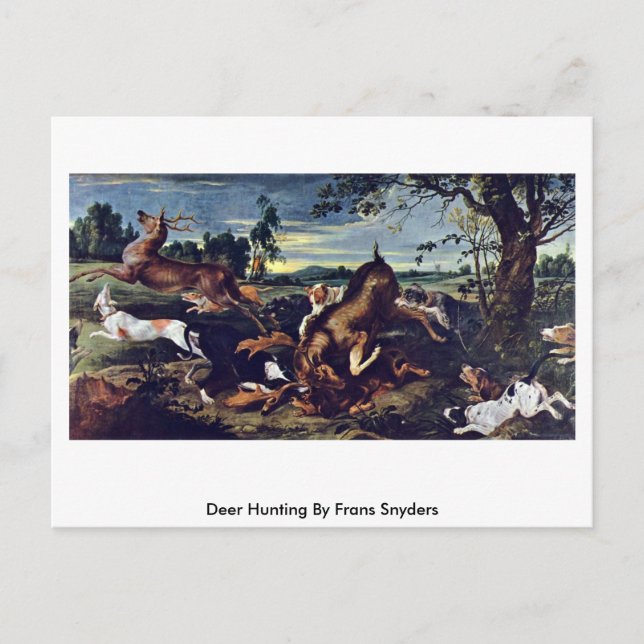 Deer Hunting By Frans Snyders Postcard (Front)