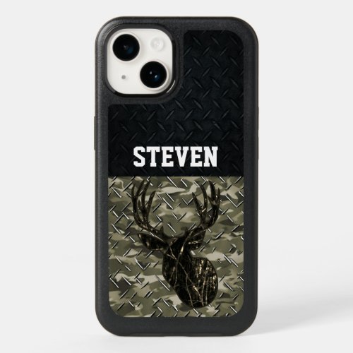 Deer Hunting Camo Buck Antlers Buck Men OtterBox iPhone 14 Case