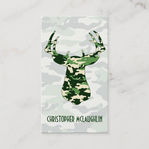 Customizable Deer Hunting Camo Buck Business Cards