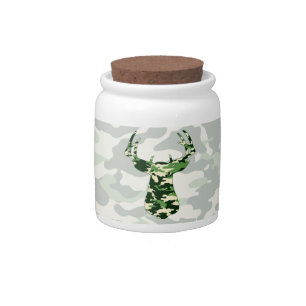 Deer Hunting Camo Buck Candy Jar
