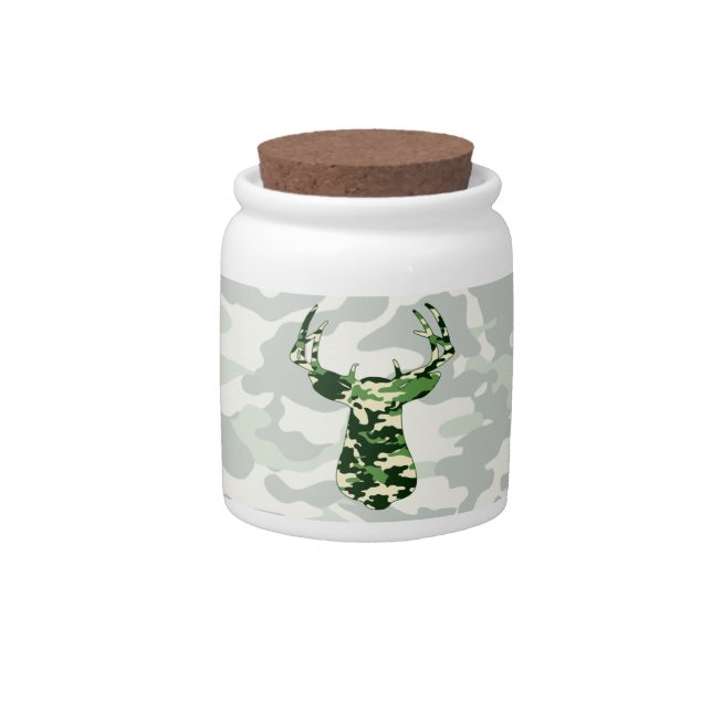 Deer Hunting Camo Buck Candy Jar (Front)