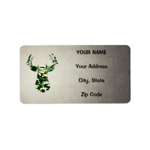 Deer Hunting Camo Buck Label