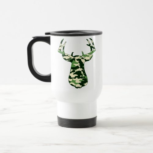 Deer Hunting Camo Buck Travel Mug