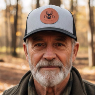 Deer Hunting Dad Custom Leather Patch Hat
