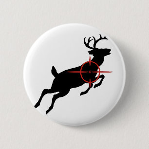 Deer Hunting- Deer with crosshairs on it Pinback Button