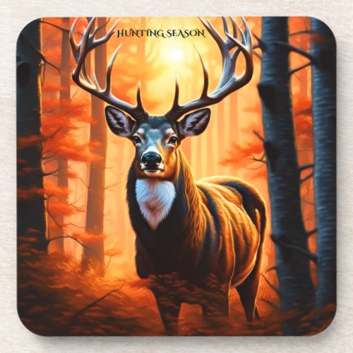 Deer Hunting Design Beverage Coaster