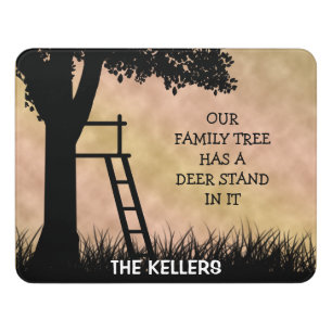 Deer Hunting Family Tree Door Sign