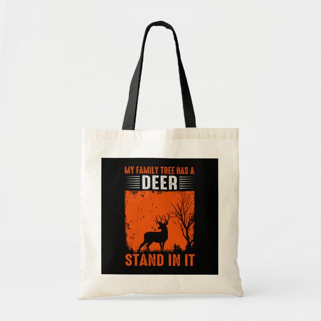 Deer Hunting Family Tree Tote Bag (Front)