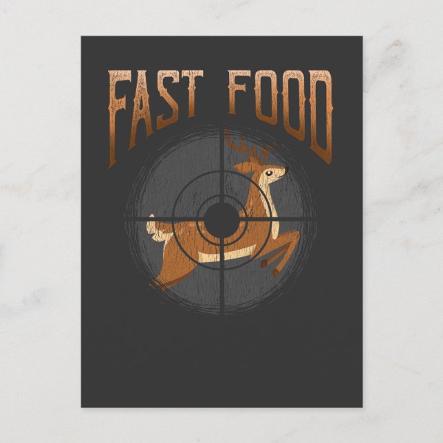 Deer Hunting Fast Food Forest Hunter Postcard (Front)