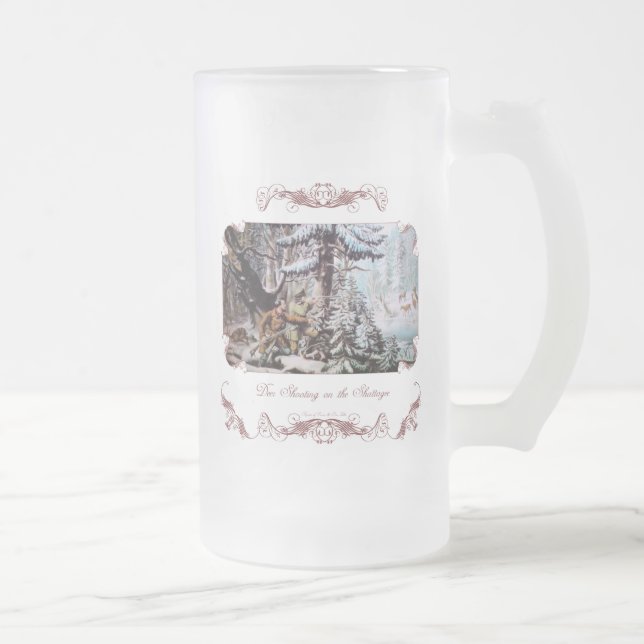 Deer  Hunting Frosted Beer Mug / Stein (Right)
