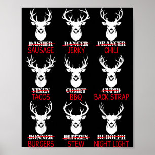 Deer Hunting Gift Hunter Of All Santa's Reindeer Poster