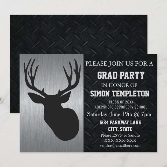 Deer Hunting Graduation Party Invitations (Front/Back)