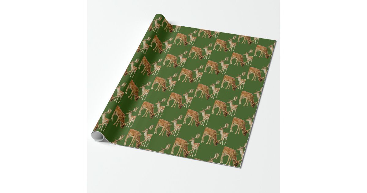 Deer Hunting Green and Brown Wrapping Paper
