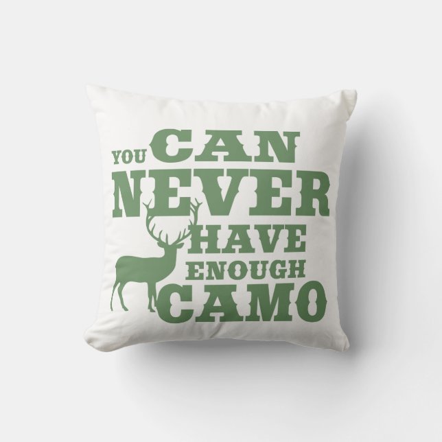 Deer Hunting Humor Camouflage Throw Pillow (Front)