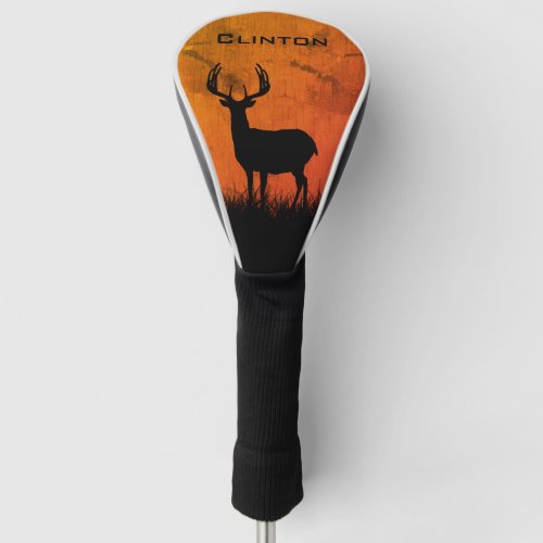 Deer Hunting Large Antlers Name Golf Head Cover