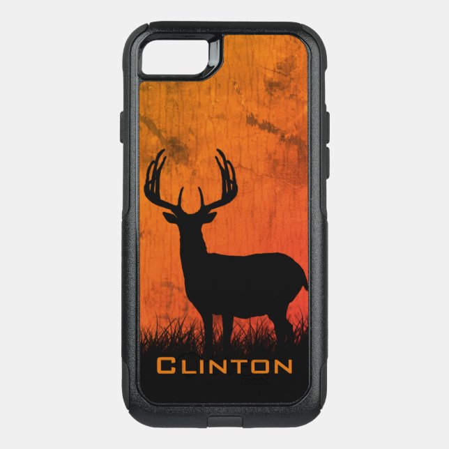 Deer Hunting Large Antlers Name Otterbox iPhone Case (Back)