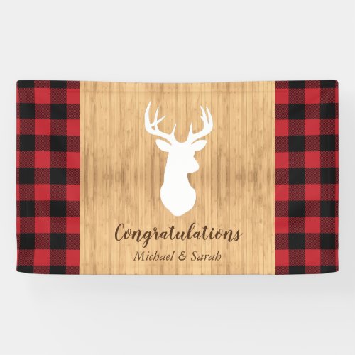 Deer Hunting Lodge Baby Shower Antlers Banner