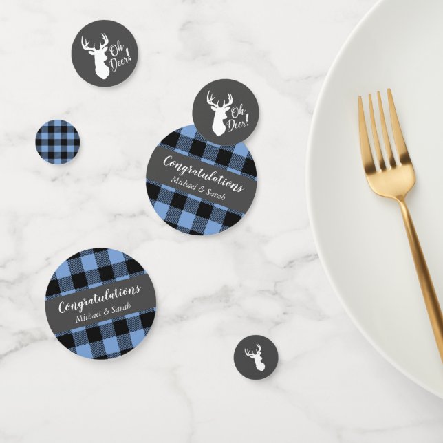 Deer Hunting Lodge Baby Shower Antlers Boy Blue Confetti (Group)